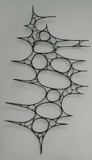 Mid Century Vintage Welded Metal Wall Art Sculpture Spider Web