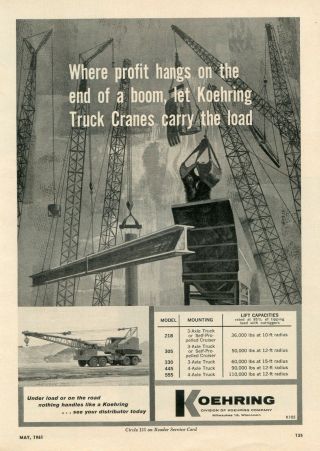 1961 Koehring Truck Crane Ad