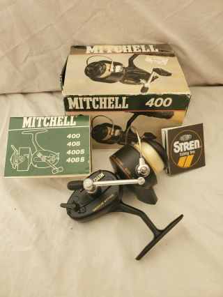 Vintage Antique Mitchell High Speed 400 Reel And Papers | France