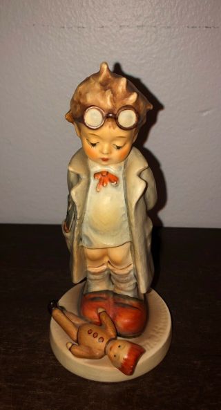 Vintage Hummel Goebel " Doll Doctor " 127 Boy W/ Goggles & Doll Puppet