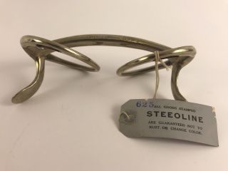 Vintage Nos Steeoline Solid Metal Plated Horse Bit 5” Made In England