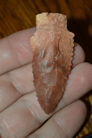 Finely Made Archaic Flint Creek Point Colorful Jasper Lee Co,  Ms 2.  25 X 1