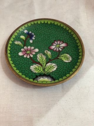 Vintage Cloisonné Metal Enamel Candy Jewelry Pin Dish Flower Tree