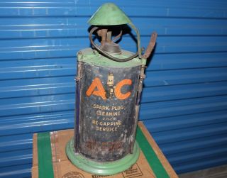Ac Delco General Motors Vintage Spark Plug Cleaner Gas Oil Garage Display Sign