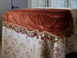 Antique French Velvet Burnt Sienna Mantel 1880s
