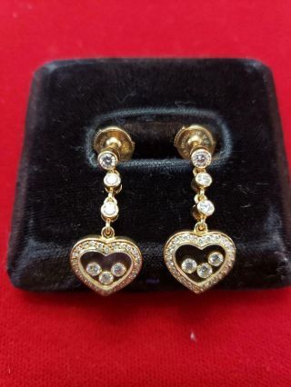 Gently Chopard 18k Happy Diamond Heart Earrings 2