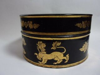 A Vintage Lacquered Box,  India,  Burmese ? Lion & Foliage.