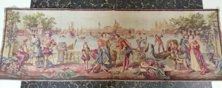 Antique 19c Aubusson French Tapestry Color Real View 60 " X20 (cm152x52)
