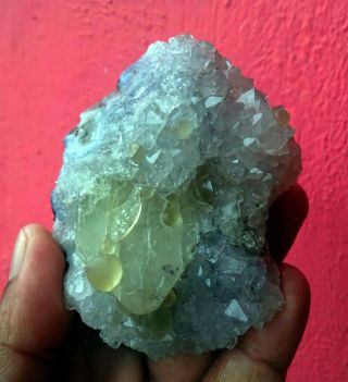 calcite w/ fluorite on mmquartz Mineral Specimen 2 3
