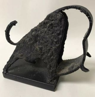 Vintage Abstract Brutalist Metal Bull Sculpture Svitorka Vancouver