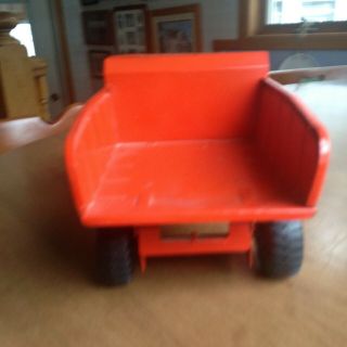 Vintage Metal Red Tonka Hydraulic Dump Truck With Stickers. 2