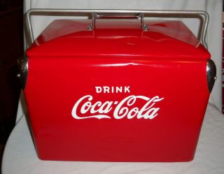 Vintage Restored Coca - Cola Metal Ice Cooler Acton Mfg 12x15x19 "