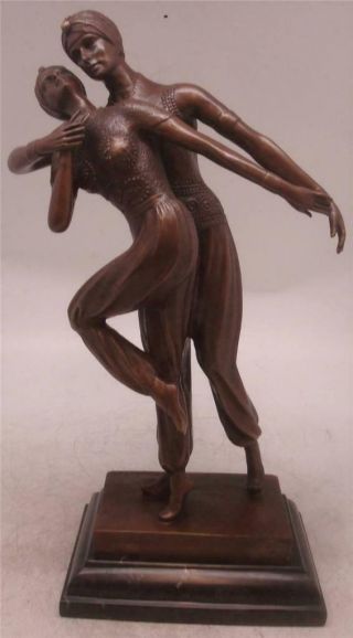 Art Deco Bronze Man & Lady 