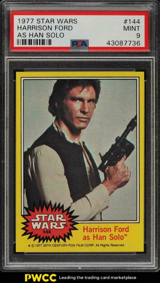 1977 Topps Star Wars Harrison Ford As Han Solo 144 Psa 9 (pwcc)
