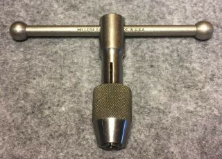 Vintage Miller Falls Co 1/4 " T - Handle Tap Wrench Machinist Tool (usa)