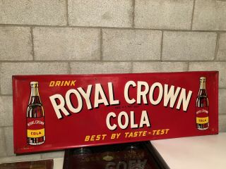 Large Vintage 1951 Royal Crown Rc Cola Soda Sign 54 X 18 Nr Nehi