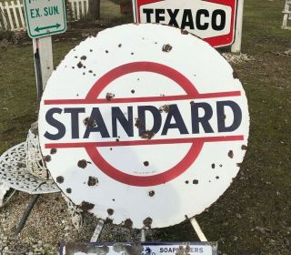 Rare Vintage Porcelain Gas Oil Sign Esso Standard 42 Inch Will Ship