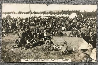 Ww1 Cef Postcard Valcartier Mobilization Camp (with Message On Back) (18998)