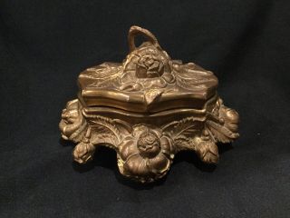 Unusual Antique Art Nouveau Jewelry Casket 101 C3
