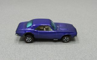Rare 1968 Hot Wheels Redline Hong Kong Custom Camaro Purple With Light Interior
