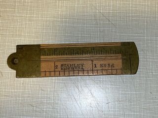 Vintage Stanley Boxwood No 36 Folding Caliper Ruler Tool Made In Usa