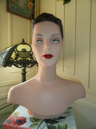 Decoeyes Mannequin Head/bust Vintage 1940’s Style Store Hat Jewelry Display Grac