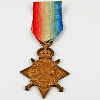 Antique 1914 - 15 Wwi British Mons Star War Campaign Military Service Named Medal