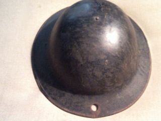 Us World War 1 Army Helmet Black Metal Steel Ww1