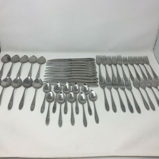 Oneida Deluxe Stainless Polonaise Flatware 5 Piece Place Setting For 10 Vintage