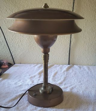 Vtg Atomic Flying Saucer Ufo Mid Century Table Desk Lamp Art Specialty Co