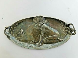 Antique Art Nouveau Pewter Visiting Card Tray 210 Wmf Hallmarks S&h