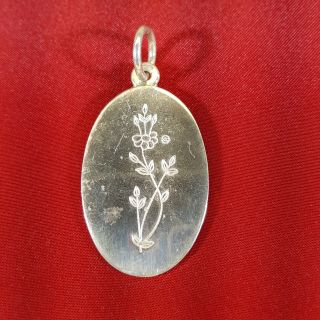 Vintage Tiffany & Co.  Floral Oval Pendant Sterling Silver Medallion Scarce N/r
