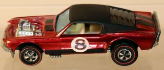 Dte 1971 Hot Wheels Redline 6407 Metallic Red Mustang Boss Hoss W/white Int