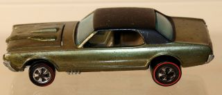 Dte 1968 Hot Wheels Redline 6205 Metallic Olive Custom Cougar W/brown Int