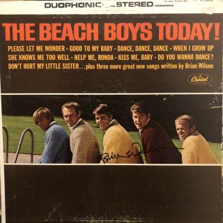Brian Wilson Signed The Beach Boys Today Vinyl Record Autograph Hand Signed Orig