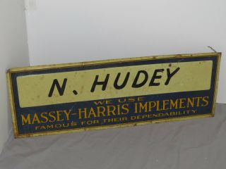 Vintage Massey Harris Implements Tin Sign Tractor Rare 1910 
