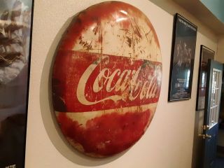 Vintage Coca Cola 48 Inch Button Sign 3