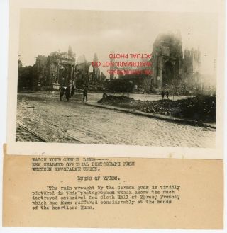 WWI 5x7 Press Photo Shows Ruins of Ypres by Germans Near Border France Belgian 2