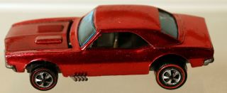 Dte 1968 Hot Wheels Redline 6208 Metallic Red Custom Camaro W/brown Interior