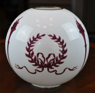 10 " Handel Hand Painted Ball Shade Oil Lamp Globe 4 " Fitter Kerosene Shade