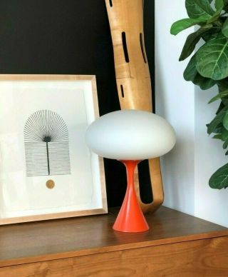 Mid Century Modern Laurel Mushroom Lamp Orange / Rare