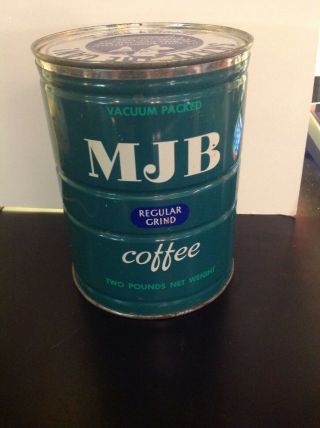 Vintage Mjb Coffee Can Regular Grind Coffee Tin