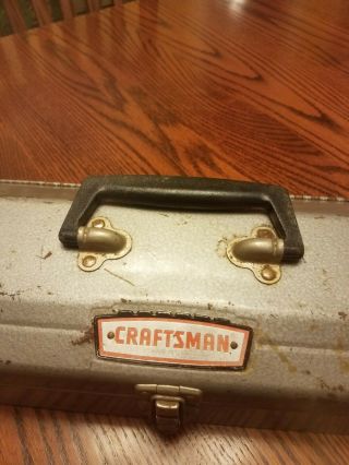 70 ' s Vintage Craftsman ' Crown logo ' hip - roof carry toolbox.  Made in USA 2