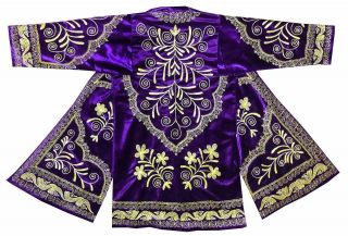 Uzbek Traditional Bukhara Outwear Costume Robe Jacket Silk Embroidered A10884