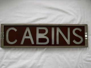 Vintage Art Deco Backlit Cabin Marquee Sign Neon Products Inc