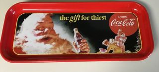 Drink Coca - Cola The Gift For Thirst Santa Metal Serving Tray 8 1/2 " H X 19 " W (s