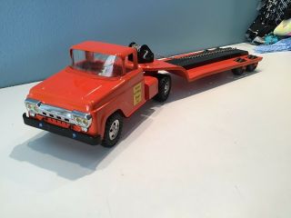 1958 Tonka State Highway Lowboy Truck And Trailer Restored