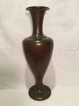 Vtg Arts Crafts Mission Style Hand Hammerd Copper Vase Signed U.  S.  Zack Antique
