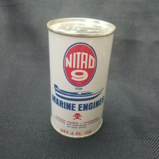 Nitro 9 For Marine Engines Vintage Antique Oil Grease Can