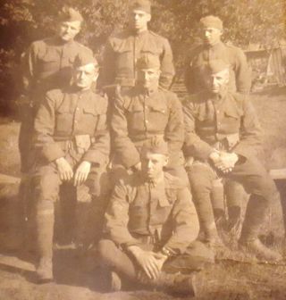 Rppc 1918 Wwi 309th H.  F.  A.  Battery " A " Photo Postcard 7 Us Army Soldiers France